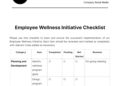 Free Employee Wellness Initiative Checklist Template to Edit Online